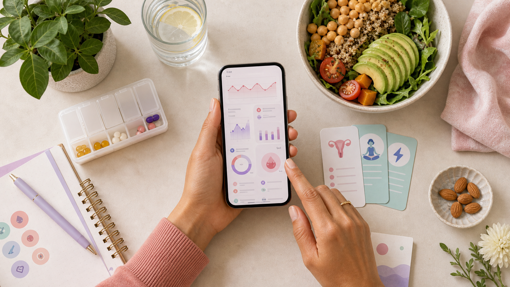 Hormone and cycle health planning setup for PCOS support